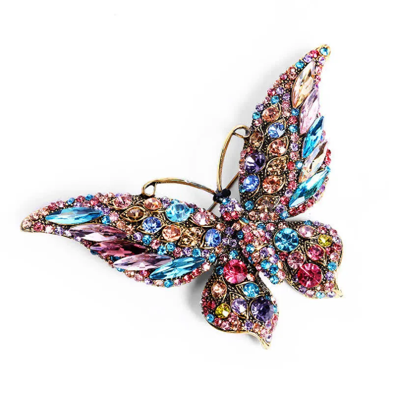 Women's Vintage Butterfly Crystal Brooch sold by FloralTrip