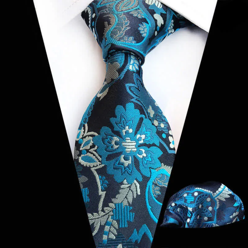 2Pcs DarkTurquoise Men's Paisley Cravat Necktie Set sold by FloralTrip