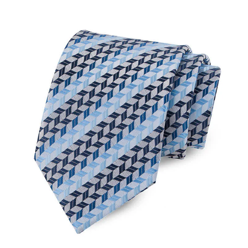 Shades of Blue Men's Creative Geometry Necktie sold by FloralTrip