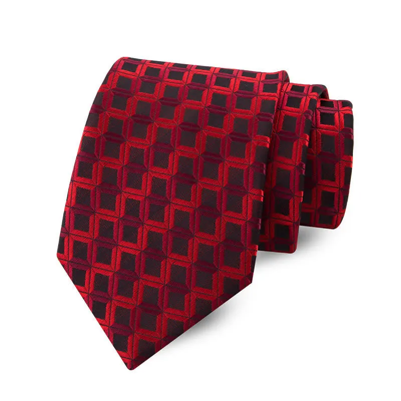 Burgundy Men's Noble Geometry Necktie sold by FloralTrip
