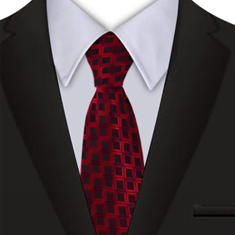 Burgundy Men's Noble Geometry Necktie sold by FloralTrip product image thumbnail 2