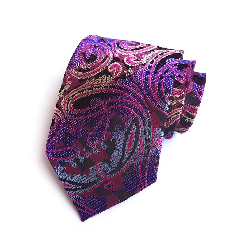 Magenta Men's Distinctive Paisley Necktie sold by FloralTrip