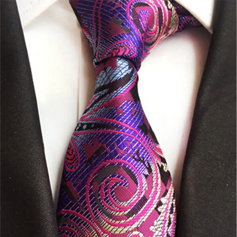 Magenta Men's Distinctive Paisley Necktie sold by FloralTrip product image thumbnail 2