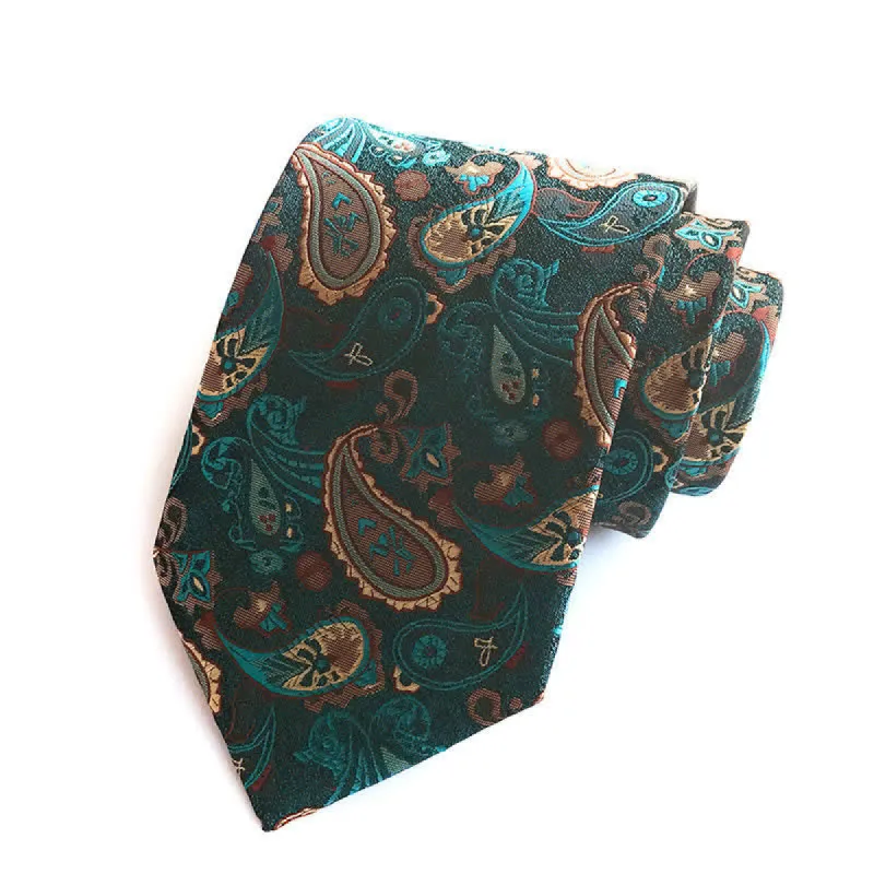 DarkGreen Men's Nostalgia Paisley Necktie sold by FloralTrip