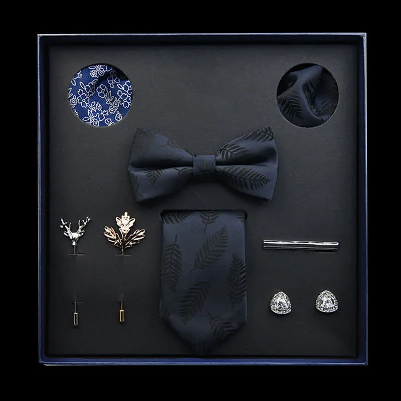 8Pcs Black Vintage Leaf Necktie Bow Ties Gift Box sold by FloralTrip