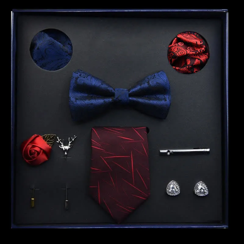 8Pcs Blue&Red Menswear Classic Business Bow Ties Gift Box sold by FloralTrip