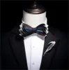 DarkBlue & Brown Graceful Feather Bow Tie with Lapel Pin sold by FloralTrip