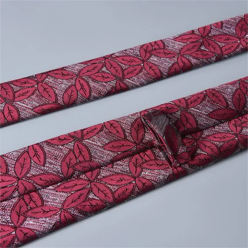 Crimson Men's Vintage Little Leaves Necktie sold by FloralTrip product image thumbnail 5