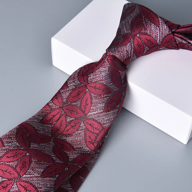Crimson Men's Vintage Little Leaves Necktie sold by FloralTrip product image thumbnail 2