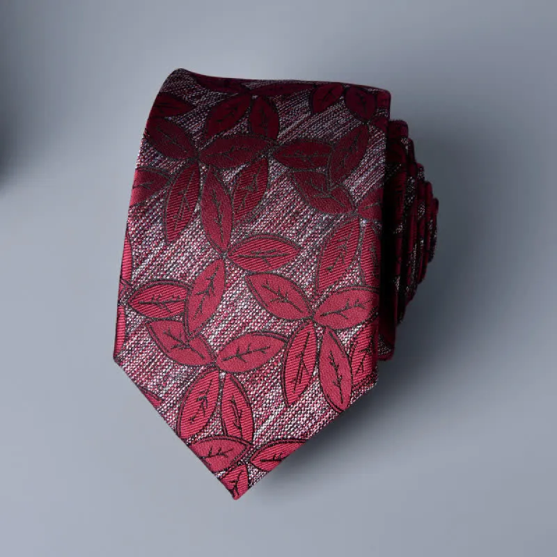 Crimson Men's Vintage Little Leaves Necktie sold by FloralTrip