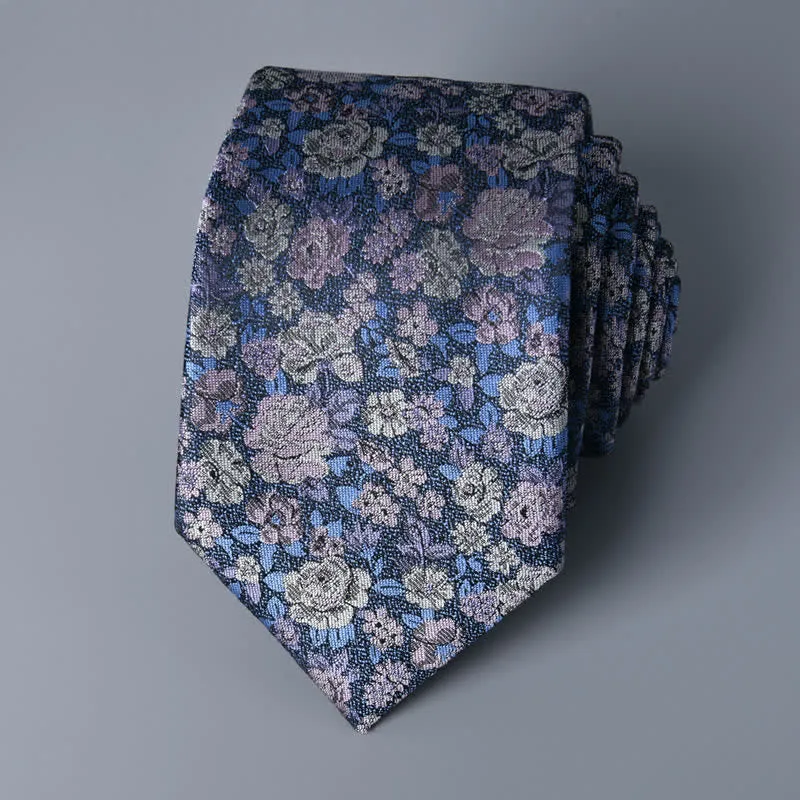 SteelBlue Men's Novelty Floral Necktie sold by FloralTrip product image thumbnail 3