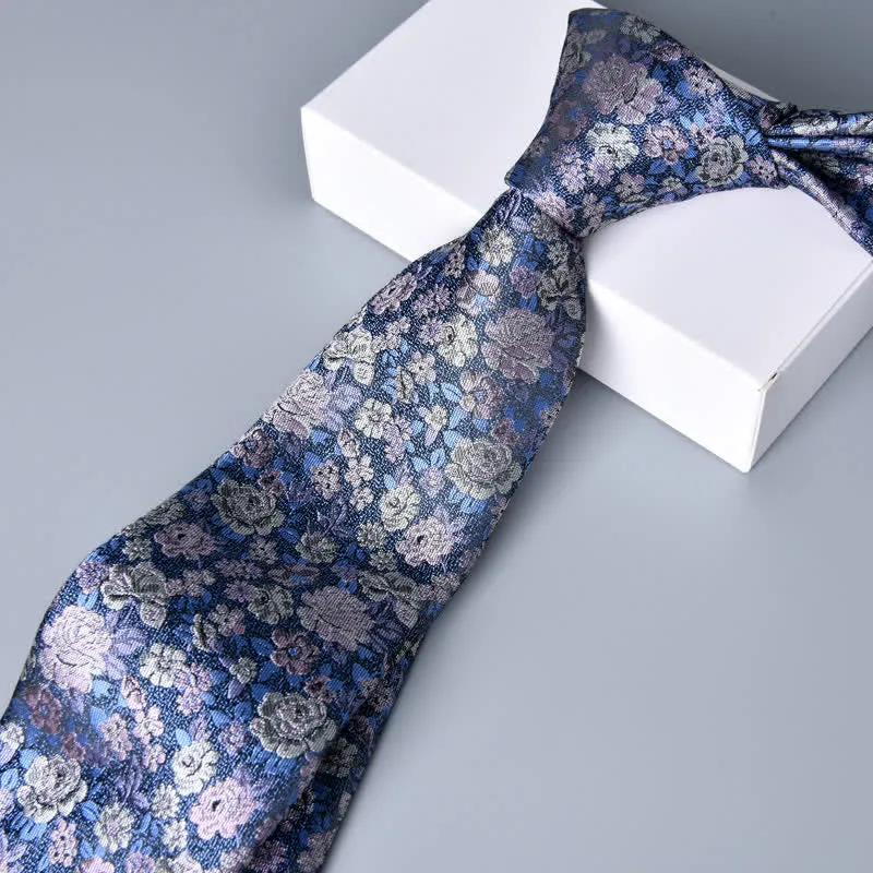 SteelBlue Men's Novelty Floral Necktie sold by FloralTrip product image thumbnail 4