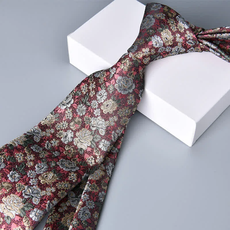 RosyBrown Men's Novelty Floral Necktie sold by FloralTrip product image thumbnail 2