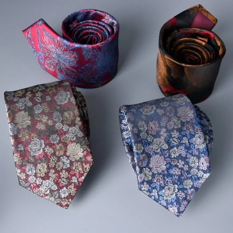 RosyBrown Men's Novelty Floral Necktie sold by FloralTrip product image thumbnail 3