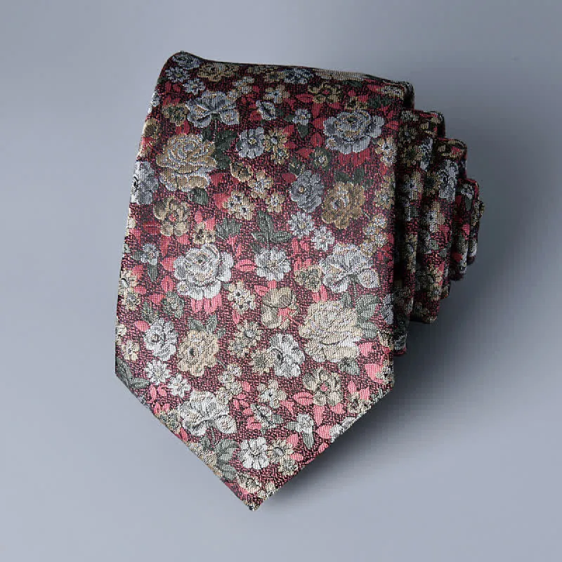 RosyBrown Men's Novelty Floral Necktie sold by FloralTrip