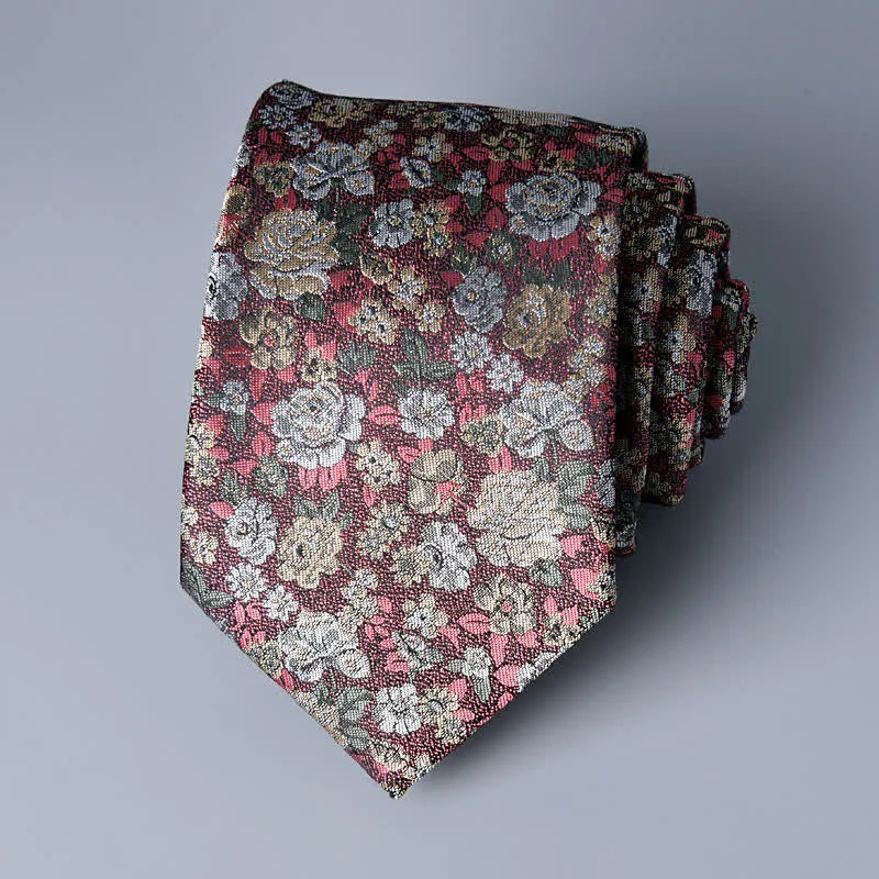 RosyBrown Men's Novelty Floral Necktie sold by FloralTrip