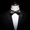 Black Mallard Duck Feather Bow Tie with Lapel Pin sold by FloralTrip