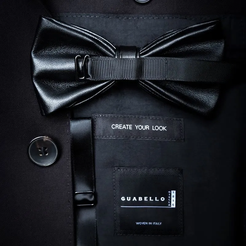 Black & White Pattern Feather Bow Tie with Lapel Pin sold by FloralTrip product image thumbnail 4