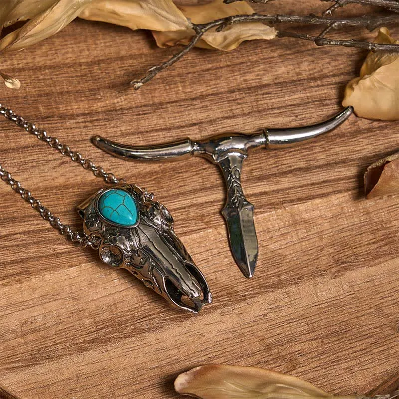Practical DIY Hidden Knife Buckle Turquoise Longhorn Bull Pendant Bundle Set sold by FloralTrip product image thumbnail 4