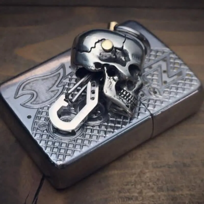 Silver Skull Head Clasp Keychain Pendant sold by FloralTrip product image thumbnail 3