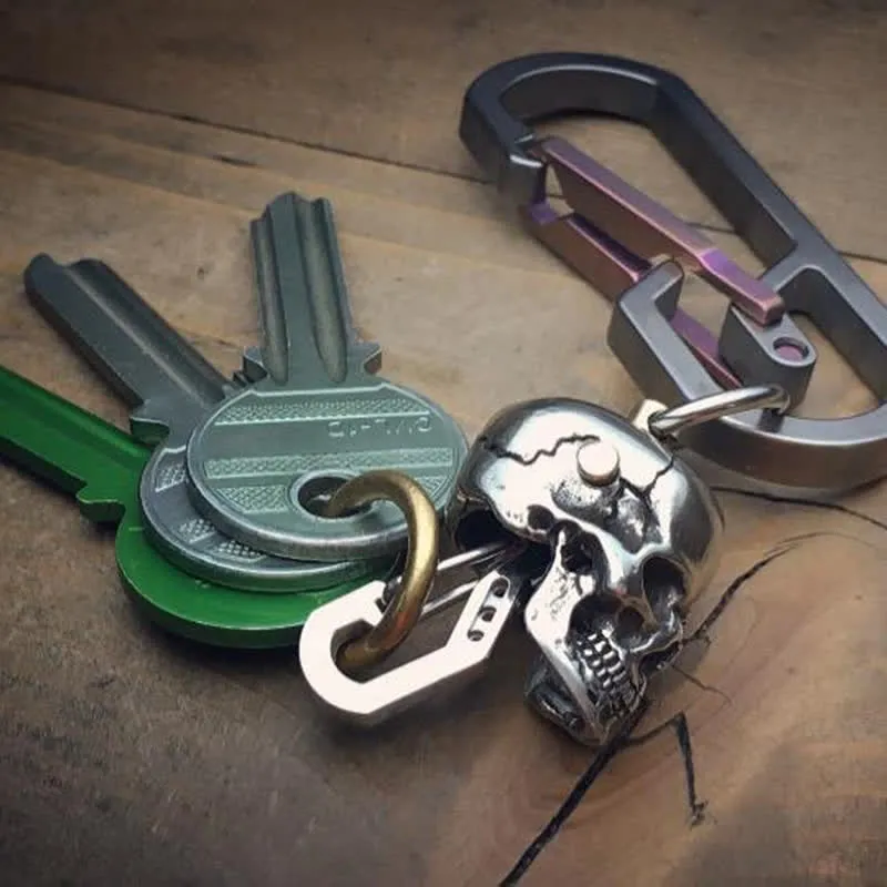 Silver Skull Head Clasp Keychain Pendant sold by FloralTrip product image thumbnail 5