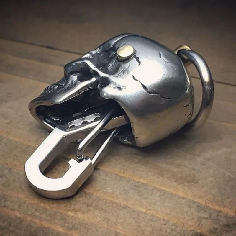 Silver Skull Head Clasp Keychain Pendant sold by FloralTrip product image thumbnail 2