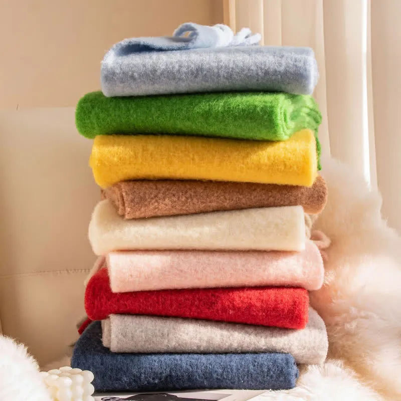 Unisex Thicken Solid Color Fringes Cashmere Scarf sold by FloralTrip