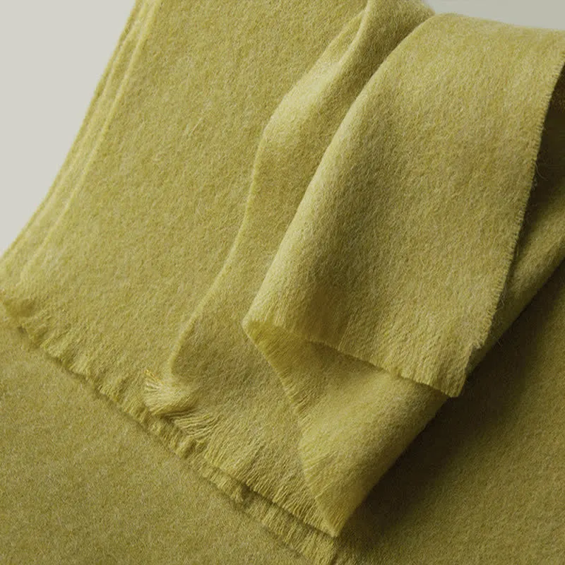 Unisex Warm Shawl Simple Solid Color Pure Wool Scarf sold by FloralTrip product image thumbnail 4