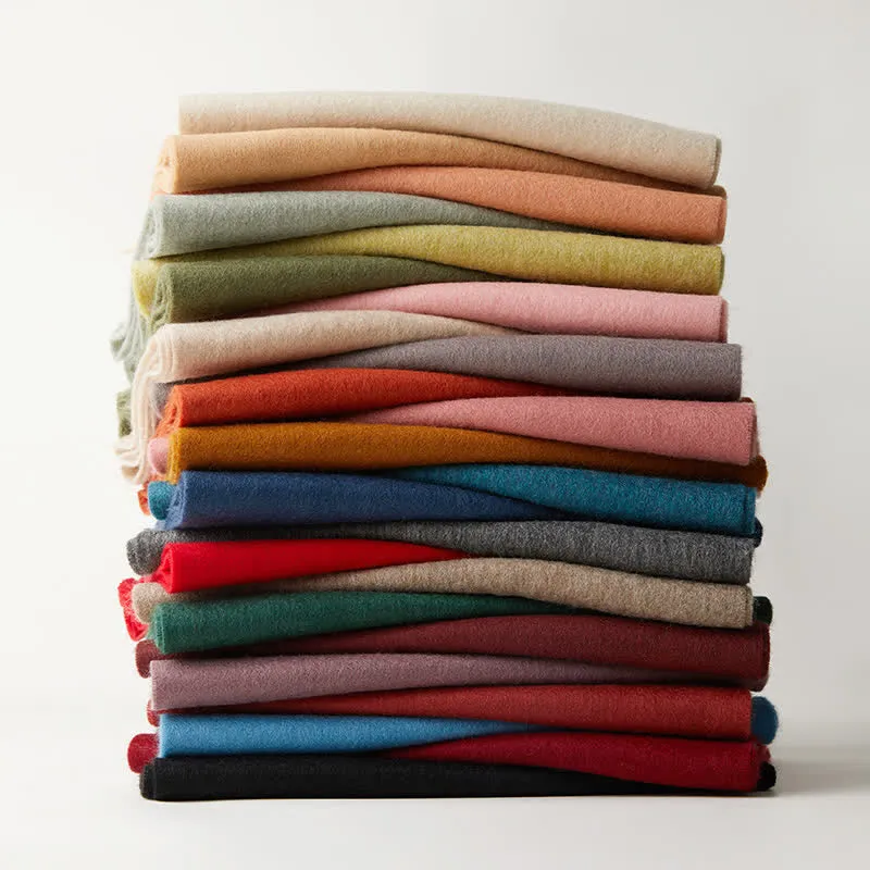 Unisex Warm Shawl Simple Solid Color Pure Wool Scarf sold by FloralTrip