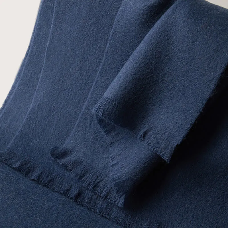 Unisex Warm Shawl Simple Solid Color Pure Wool Scarf sold by FloralTrip product image thumbnail 2