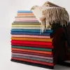 Unisex Simple Solid Color Pure Wool Fringed Scarf sold by FloralTrip