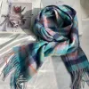 Unisex Vintage Matching Color Plaid Cashmere Scarf sold by FloralTrip