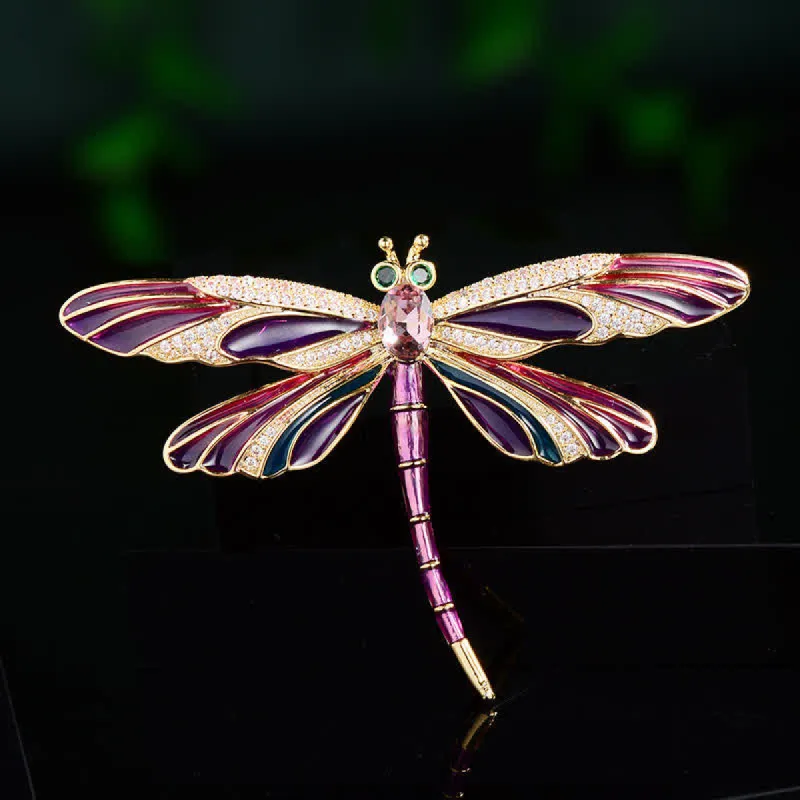 Women's Vintage Luxury Enamel Colored Dragonfly Brooch sold by FloralTrip