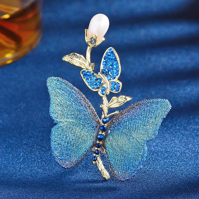 Women's Embroidered Art Butterfly Fresh Water Pearl Brooch sold by FloralTrip product image thumbnail 3