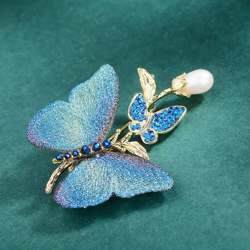 Women's Embroidered Art Butterfly Fresh Water Pearl Brooch sold by FloralTrip product image thumbnail 4