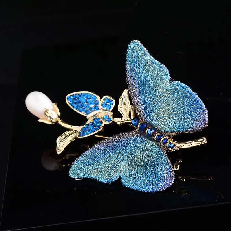 Women's Embroidered Art Butterfly Fresh Water Pearl Brooch sold by FloralTrip product image thumbnail 5