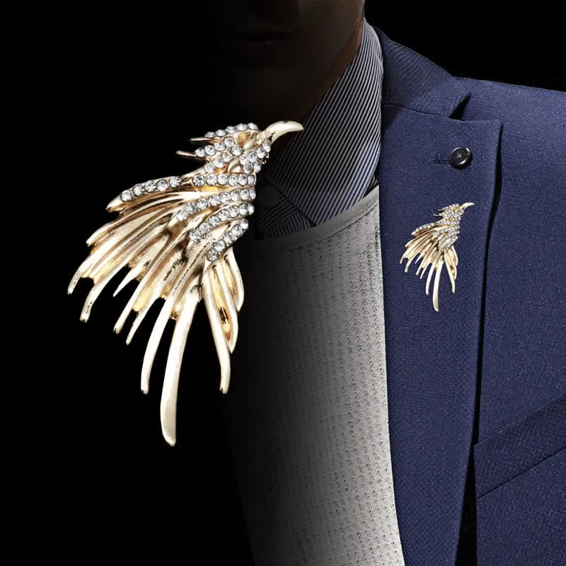 Men's Exquisite Eagle Spreading Wings Rhinestone Brooch sold by FloralTrip product image thumbnail 2