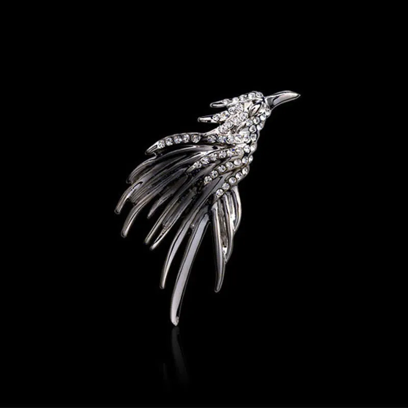 Men's Exquisite Eagle Spreading Wings Rhinestone Brooch sold by FloralTrip