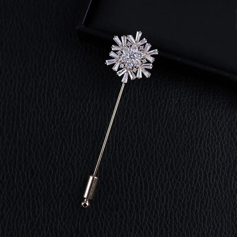 Sparkling Artificial Crystal Snowflake Flower Brooch sold by FloralTrip