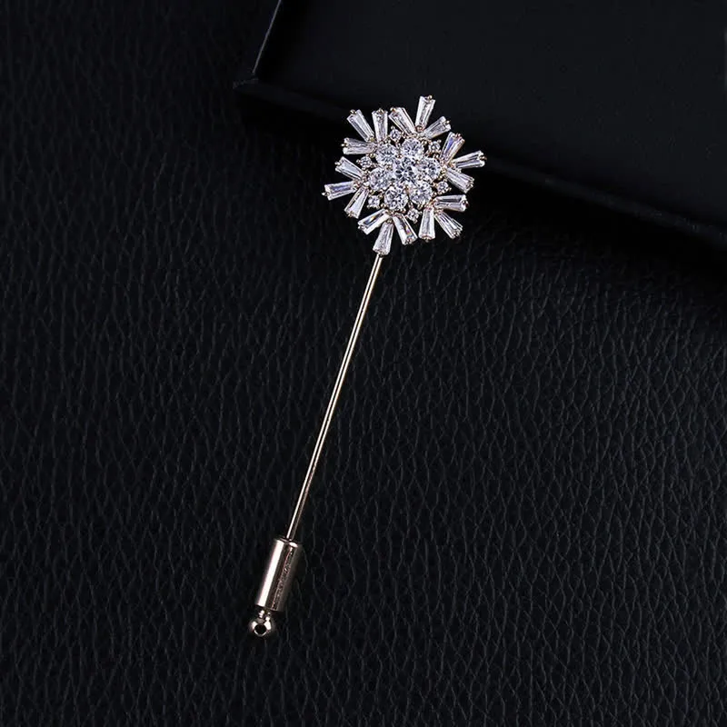 Sparkling Artificial Crystal Snowflake Flower Brooch sold by FloralTrip