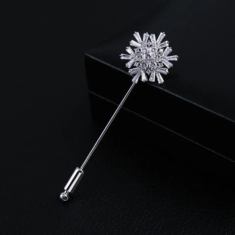 Sparkling Artificial Crystal Snowflake Flower Brooch sold by FloralTrip product image thumbnail 3
