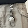 Punk Style Carved Flower Leather Keychain sold by FloralTrip