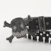 Cartoon Skull Buckle Bullet-Shaped Rivets Leather Belt sold by FloralTrip
