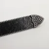 Cartoon Skull Buckle Bullet-Shaped Rivets Leather Belt sold by FloralTrip