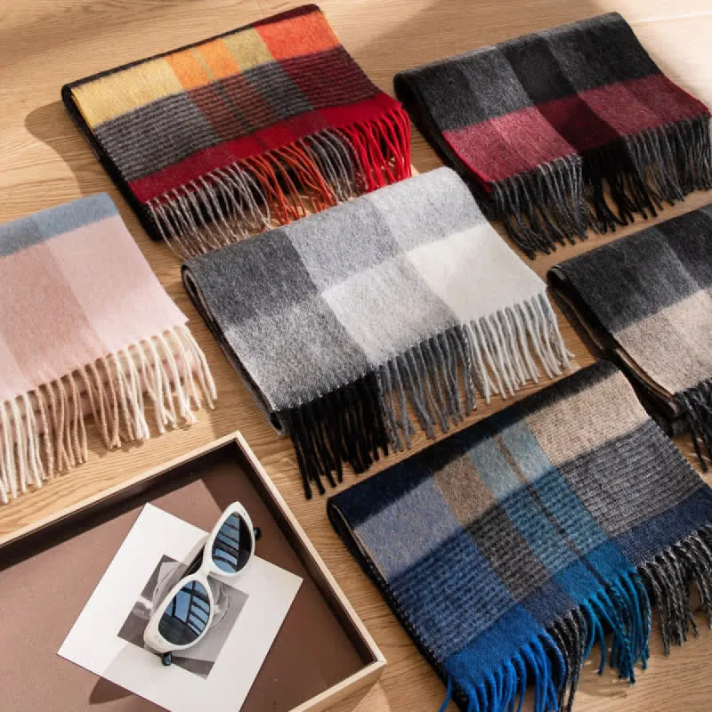 Unisex Color-Blocked Design Cashmere Scarf sold by FloralTrip