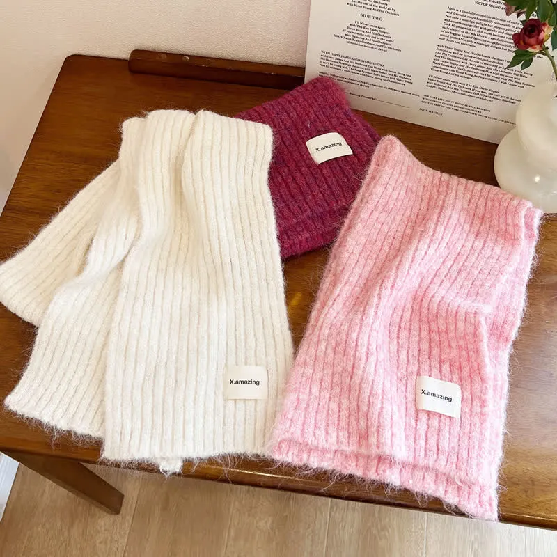 Unisex Cozy Knitted Solid Color Narrow Scarf sold by FloralTrip product image thumbnail 3