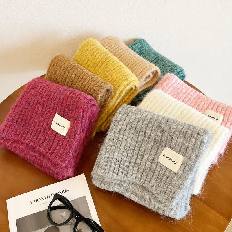 Unisex Cozy Knitted Solid Color Narrow Scarf sold by FloralTrip product image thumbnail 4