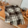 Unisex Winter Warm Tassel Plaid Oversized Scarf sold by FloralTrip