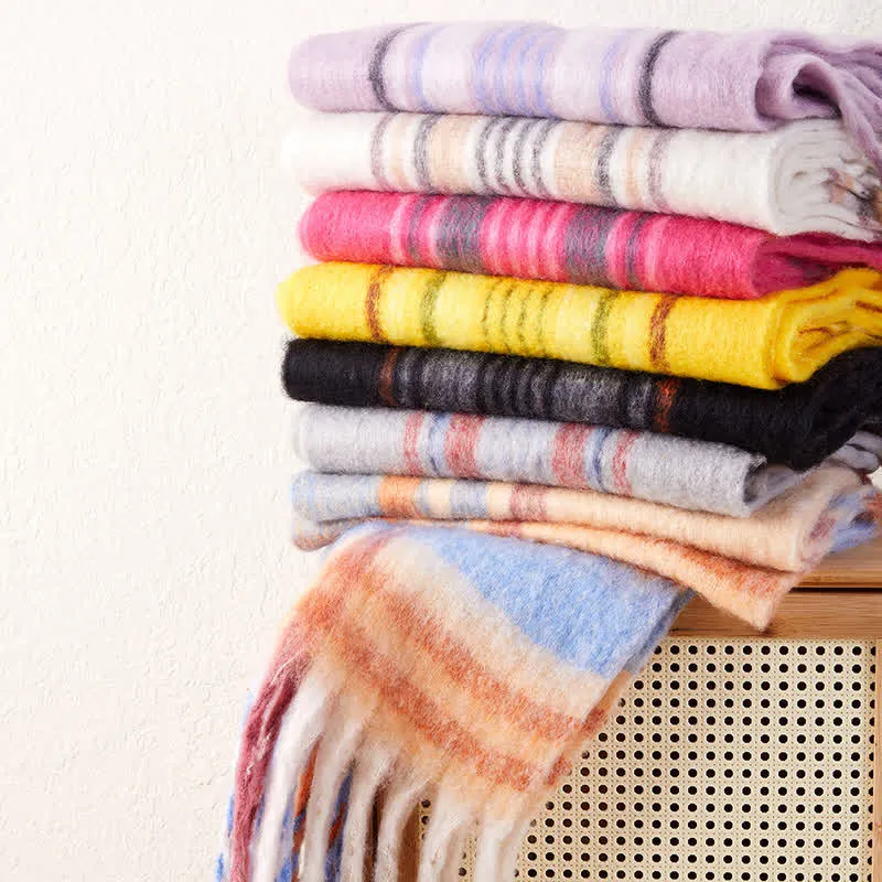 Unisex Classic Tassel Plaid Warm Scarf sold by FloralTrip product image thumbnail 2