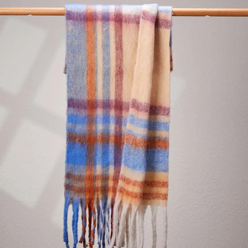 Unisex Classic Tassel Plaid Warm Scarf sold by FloralTrip product image thumbnail 3